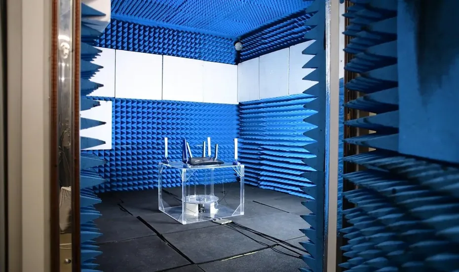 RF-shielded test chamber at the Novus Labs Hillsboro facility